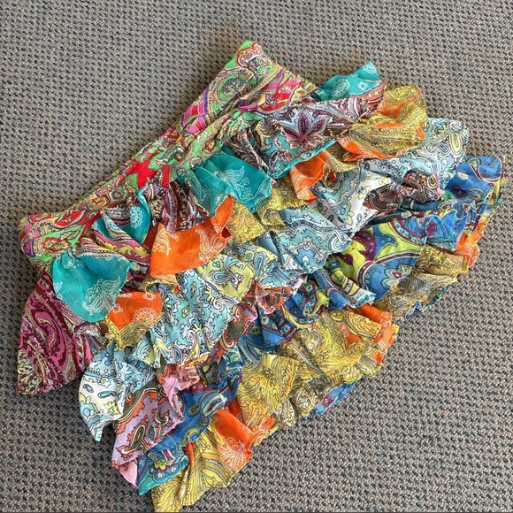 Zara Mini Ruffled Patchwork Skirt - Picture 5 of 7